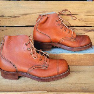 Vintage Australian 1940's Leather Lace-up Boots - Women's Size 9